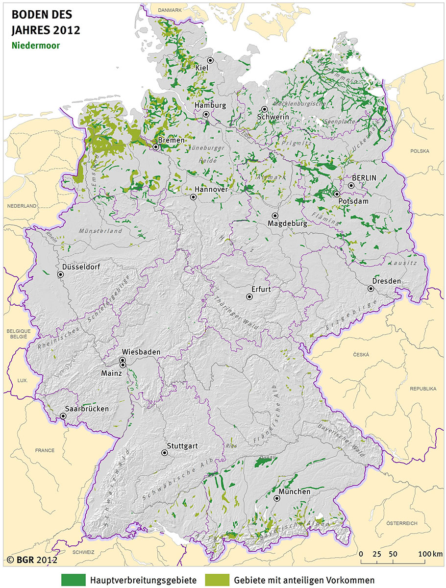 Niedermoor - Vorkommen in Deutschland