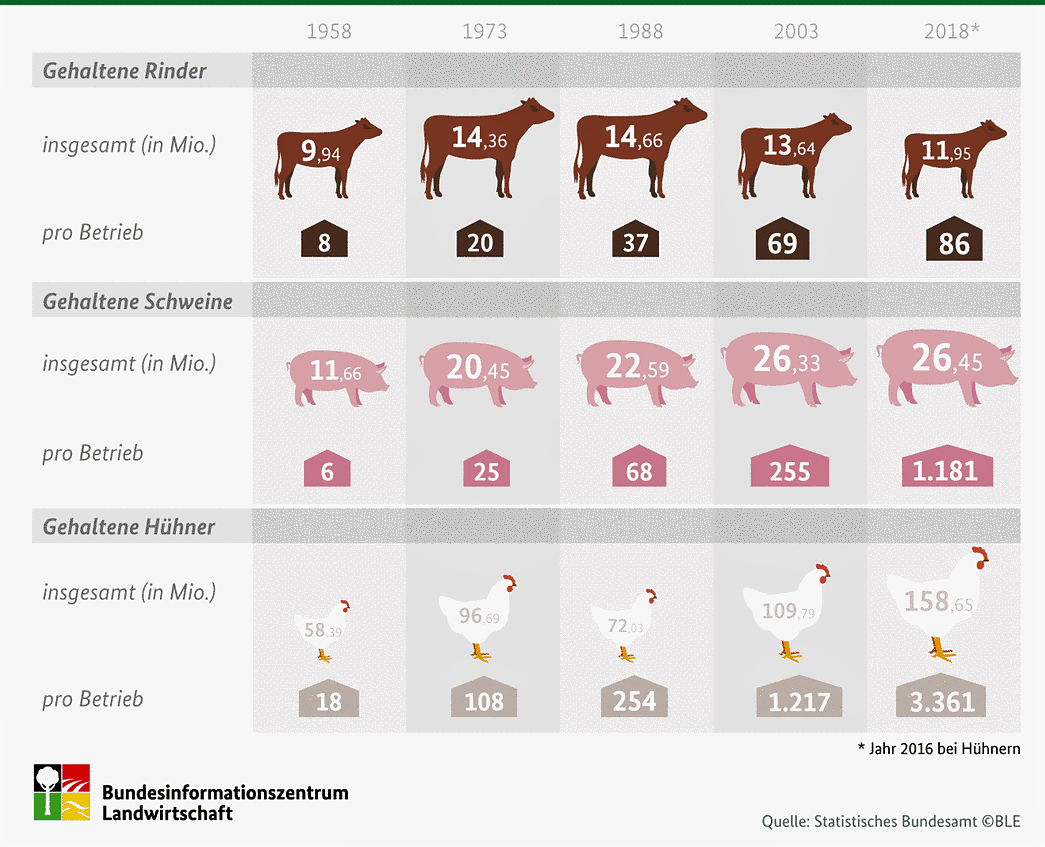 Veränderung der Nutztierhaltung in Deutschland